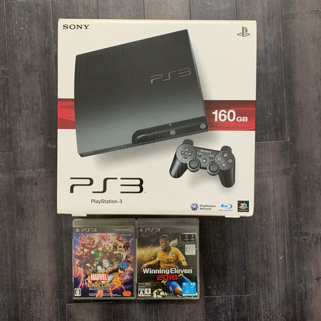 PlayStation3(プレイステーション3)のSONY PlayStation3 CECH-3000A +ソフト2本 エンタメ/ホビーのゲームソフト/ゲーム機本体(家庭用ゲーム機本体)の商品写真