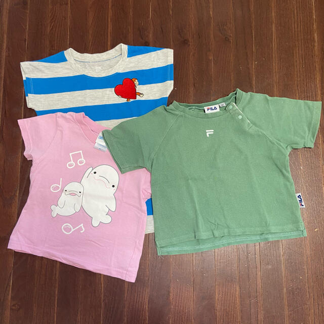 FILA(フィラ)のキッズTシャツ　3枚セット　まとめ売り　サイズ90 キッズ/ベビー/マタニティのキッズ服女の子用(90cm~)(Tシャツ/カットソー)の商品写真