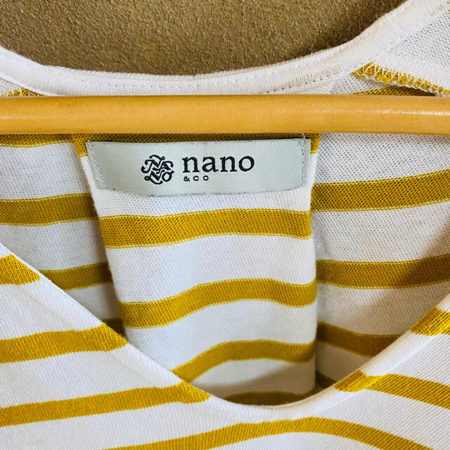 nano・universe(ナノユニバース)のnano&co/Vネックノースリーブカットソー/黄×白色 メンズのトップス(Tシャツ/カットソー(半袖/袖なし))の商品写真