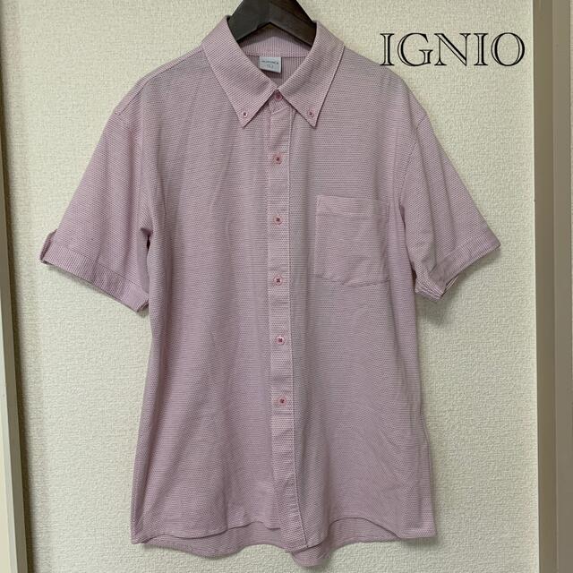 IGNIO メンズ 半袖シャツ Lサイズ ライトピンク 180/100B メンズのトップス(シャツ)の商品写真