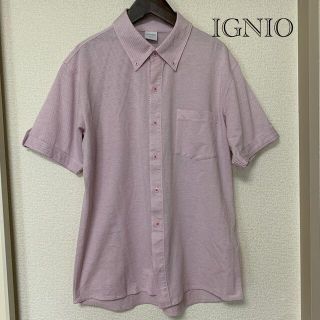 IGNIO メンズ 半袖シャツ Lサイズ ライトピンク 180/100B(シャツ)