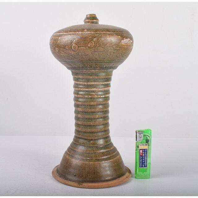 タイ古陶磁 宋胡録 青磁 鳥文 水注瓶 C R3496 タイ古陶磁 宋胡録 青磁 鳥文 水注瓶 C R3496