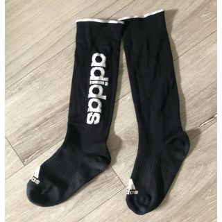 アディダス(adidas)のadidas サッカー　くつ下　黒　16〜19センチ(その他)