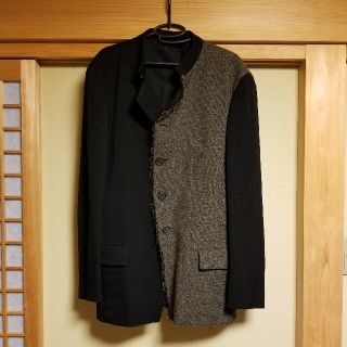 ヨウジヤマモト(Yohji Yamamoto)のyohjiyamamoto 15aw アシメジャケット(ノーカラージャケット)