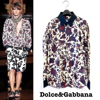 ドルチェアンドガッバーナ(DOLCE&GABBANA)のランウェイ品■ドルチェ＆ガッバーナ_長袖シャツ/美品 フローラル ドルガバ DG(シャツ)