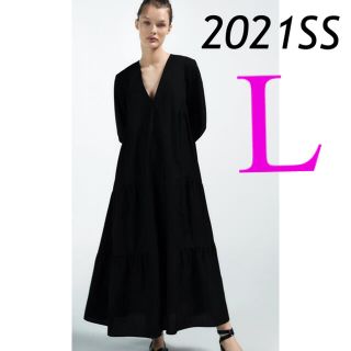 ザラ(ZARA)の＊2021SS＊ZARA パフスリーブポプリンワンピース(ロングワンピース/マキシワンピース)