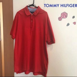 トミーヒルフィガー(TOMMY HILFIGER)のトミーヒルフィガー　ロング　ポロシャツ　赤　XL(ポロシャツ)