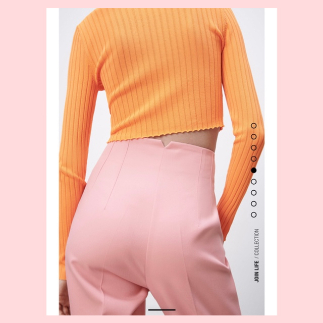 ZARA(ザラ)のZARA♡ハイウエストパンツ♡ピンク レディースのパンツ(クロップドパンツ)の商品写真