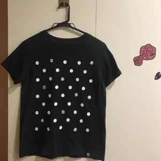 ユニクロ(UNIQLO)のユニクロ　テレサ　ドット柄　黒　Tシャツ　M(Tシャツ(半袖/袖なし))