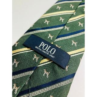 ポロクラブ(Polo Club)のPOLO　ポロ/SILK 100%/グリーン系/ストライプ/犬柄/ネクタイ(ネクタイ)
