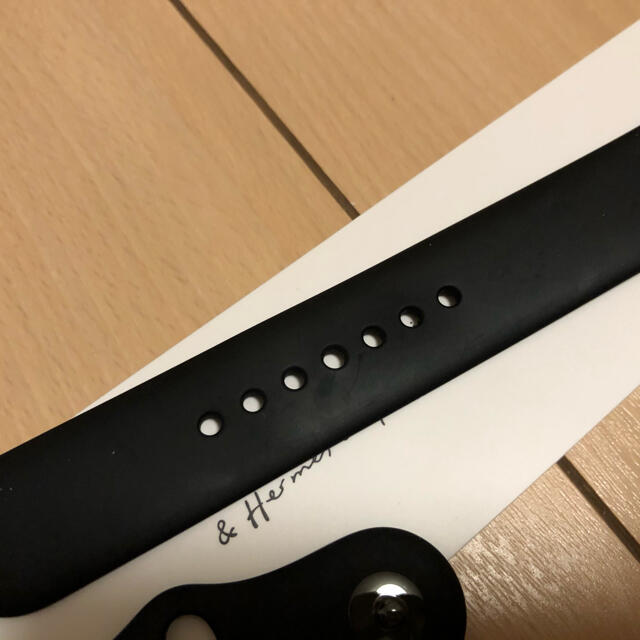 Apple Watch(アップルウォッチ)のHermèsブラックスポーツバンド メンズの時計(ラバーベルト)の商品写真