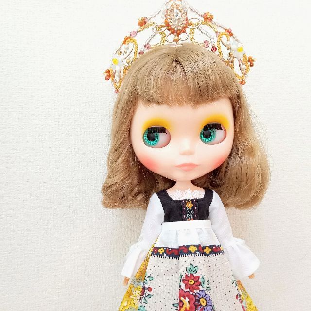 ハンドメイド「フォークロアなワンピース」ネオブライス・リカちゃんの服