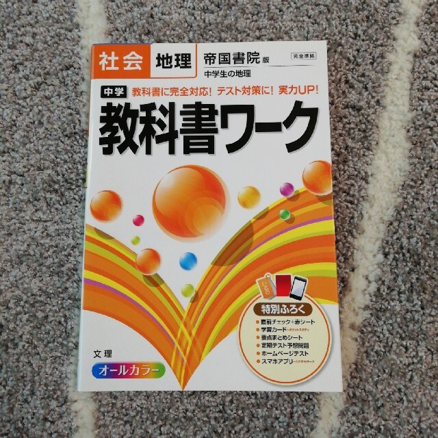 中学教科書ワ－ク 帝国書院版中学生の地理 社会地理 エンタメ/ホビーの本(語学/参考書)の商品写真