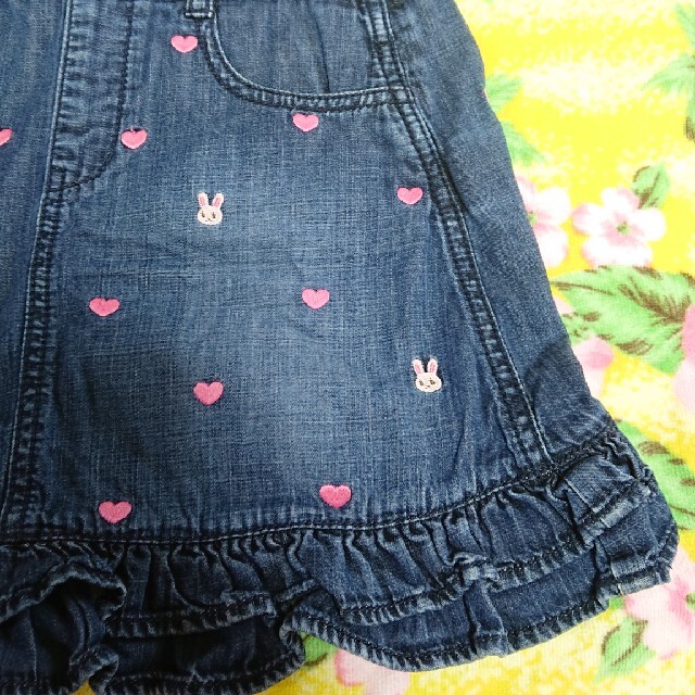 mikihouse(ミキハウス)のミキハウス♥刺繍♥デニムJSK♥120cm キッズ/ベビー/マタニティのキッズ服女の子用(90cm~)(ワンピース)の商品写真