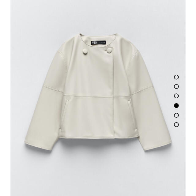 ZARA(ザラ)のs様専用　ZARA  ボタン付きジャケット　レザー レディースのジャケット/アウター(ノーカラージャケット)の商品写真