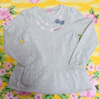 ミキハウス(mikihouse)のミキハウス（HOT.B）♥薄手トレーナーチュニック♥グレー♥120cm(Tシャツ/カットソー)