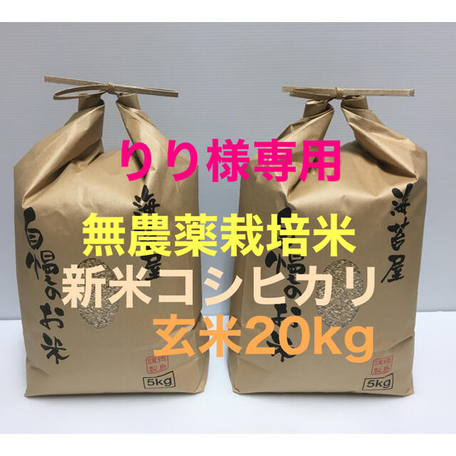 2️⃣ りり様専用 無農薬コシヒカリ玄米20kg(5kg×4)令和2年 徳島県産