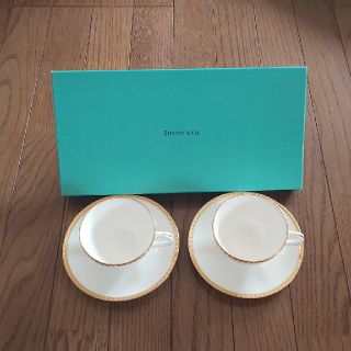 ティファニー(Tiffany & Co.)の☆値下げ☆ティファニー ゴールドバンド カップ&ソーサー 2セット(食器)