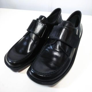 PRADA - プラダ スクエア トゥ マジック式 革靴 ローファー 37 1/2