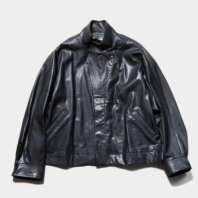 STEIN OVER SLEEVE FAKE LEATHER JACKET