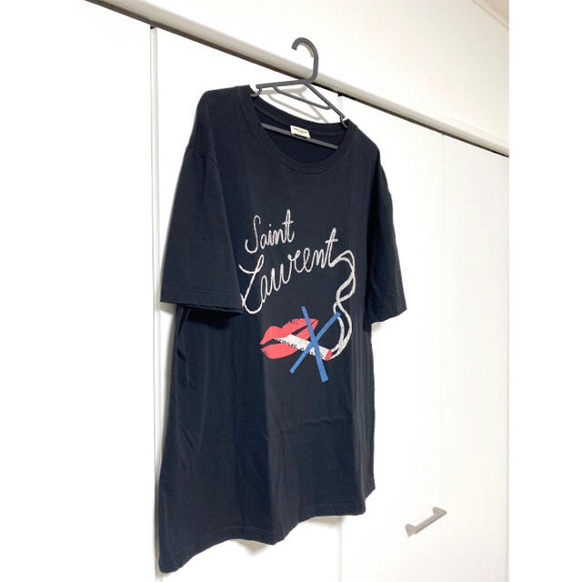 メンズSAINT LAURENT PARIS リップスモーキングプリント　Tシャツ　M