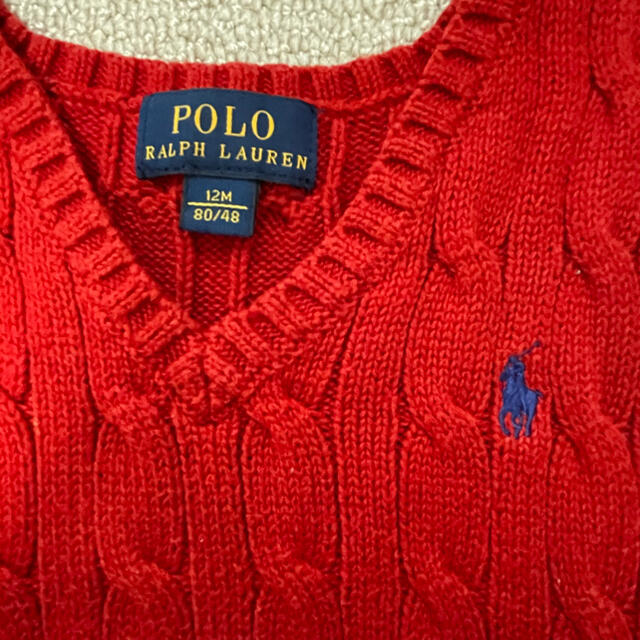 POLO RALPH LAUREN(ポロラルフローレン)のラルフローレン  ニット　ベスト　12M キッズ/ベビー/マタニティのベビー服(~85cm)(ニット/セーター)の商品写真