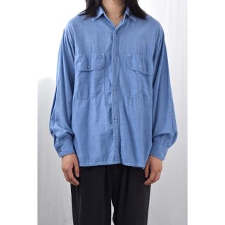 コモリ(COMOLI)の【21ss/新品】comoli ベタシャン CPOシャツ サックス  サイズ 1(シャツ)