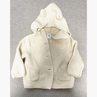 ベビーギャップ(babyGAP)のGAP ギャップ　クマ耳　カーディガン　ホワイト　70(カーディガン/ボレロ)