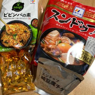 コストコ(コストコ)のビビンバの素、スンドゥブチゲスープ　1パックずつ(レトルト食品)