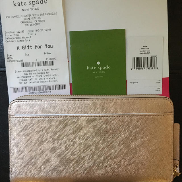 kate spade new york(ケイトスペードニューヨーク)の新品ケイトスペード 人気過ぎて再入荷 たっぷり入るローズゴールド長財布 メンズのファッション小物(長財布)の商品写真