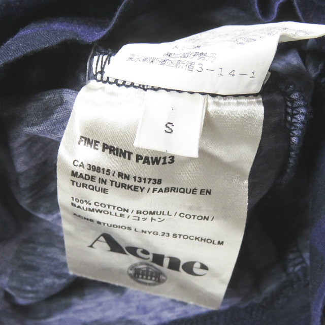 ACNE(アクネ)のACNE アクネ FINE PRINT PAW13 ドットプリントクルーネックTシャツ S パープル 半袖 トップス【中古】【ACNE】 メンズのトップス(Tシャツ/カットソー(半袖/袖なし))の商品写真