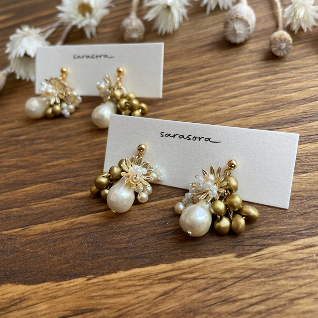 750 earrings ハンドメイドのアクセサリー(ピアス)の商品写真