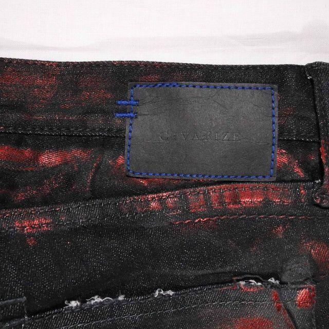 名作 シヴァーライズ 17SS 箔加工スキニーデニムパンツ サイズ42
