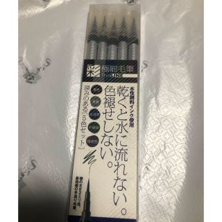 あかしや 筆ペン 極細毛筆 彩 ThinLINE 深みのある5色セット(絵筆)