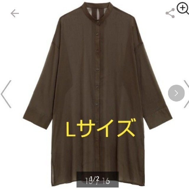 GU(ジーユー)のGUシア－バンドカラ－ロングシャツ レディースのトップス(シャツ/ブラウス(長袖/七分))の商品写真