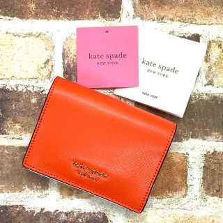 ケイトスペードニューヨーク(kate spade new york)の新品★Kate Spade ケイトスペード★オレンジ　ミニ財布 (コインケース)