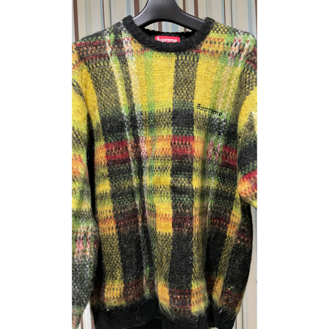 supreme  brushed plaid sweater Sサイズ