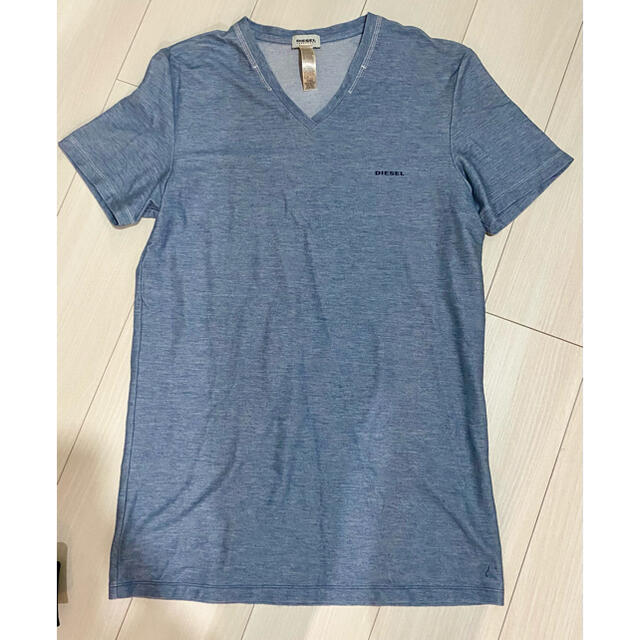 DIESEL(ディーゼル)のDIESEL ディーゼル メンズ Vネックシャツ Tシャツ インディゴブルー  メンズのトップス(Tシャツ/カットソー(半袖/袖なし))の商品写真