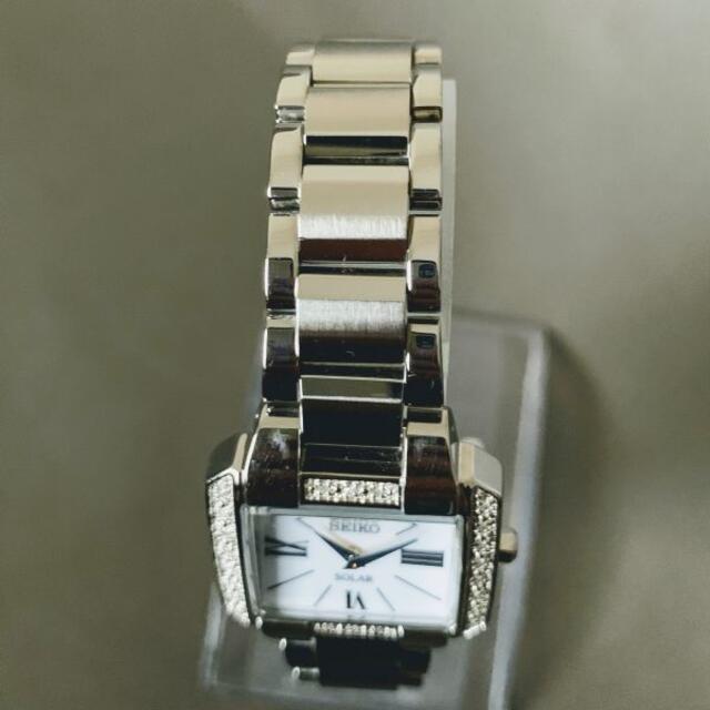 【新品】ダイヤモンド セイコー SEIKO ソーラー スクエア レディース腕時計