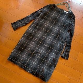 ショコラフィネローブ(chocol raffine robe)のchocol raffine robe チェック ノーカラー ワンピース(ひざ丈ワンピース)