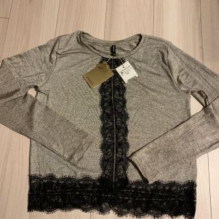 ザラ(ZARA)の新品　ストラディヴァリウス   カットソー　レース(カットソー(長袖/七分))