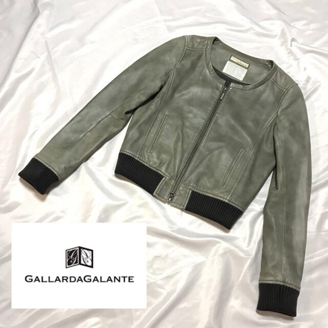 美品 GALLARDA GALANTE×GARBノーカラーラムレザージャケット