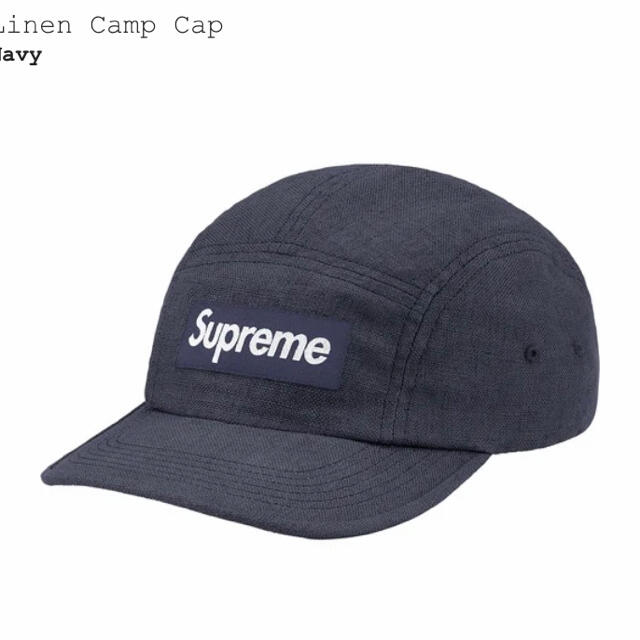 Supreme(シュプリーム)のSupreme linen Camp cap Navy メンズの帽子(キャップ)の商品写真