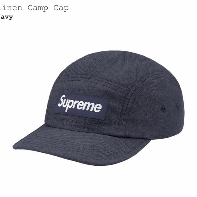 Supreme linen Camp cap Navy