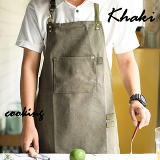 ✨ワークエプロン【カーキ】✨料理　作業　メンズ(その他)