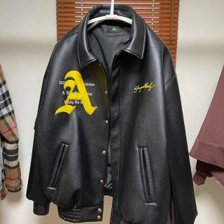 オフホワイト(OFF-WHITE)のa few good kids leather jacket サイズL(スタジャン)