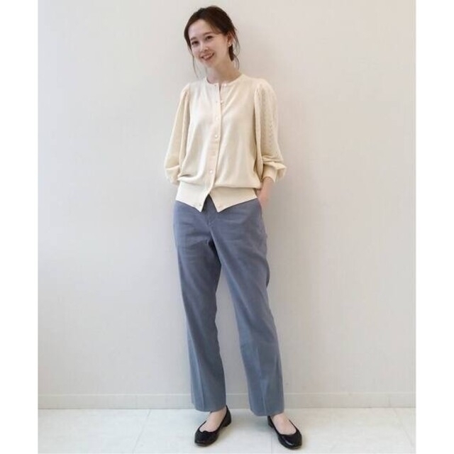 『SLOBE IENA』PECCI SOFTCREPE 柄編みカーディガン