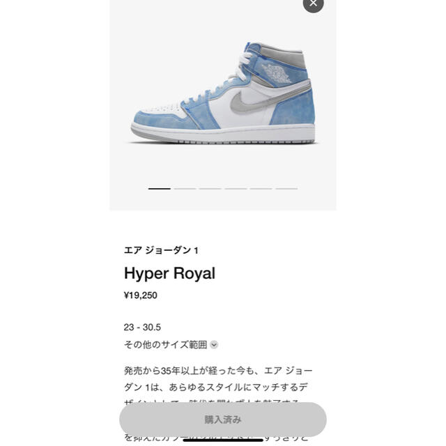 NIKE エアジョーダン1 ハイパーロイヤル　27.0㎝