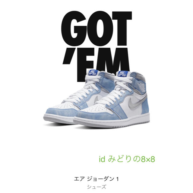 nike air jordan1 ハイパーロイヤル　28cm靴/シューズ