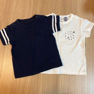 ユニクロ(UNIQLO)の【90cm】ユニクロ クルーネックTシャツ 2枚(Tシャツ/カットソー)